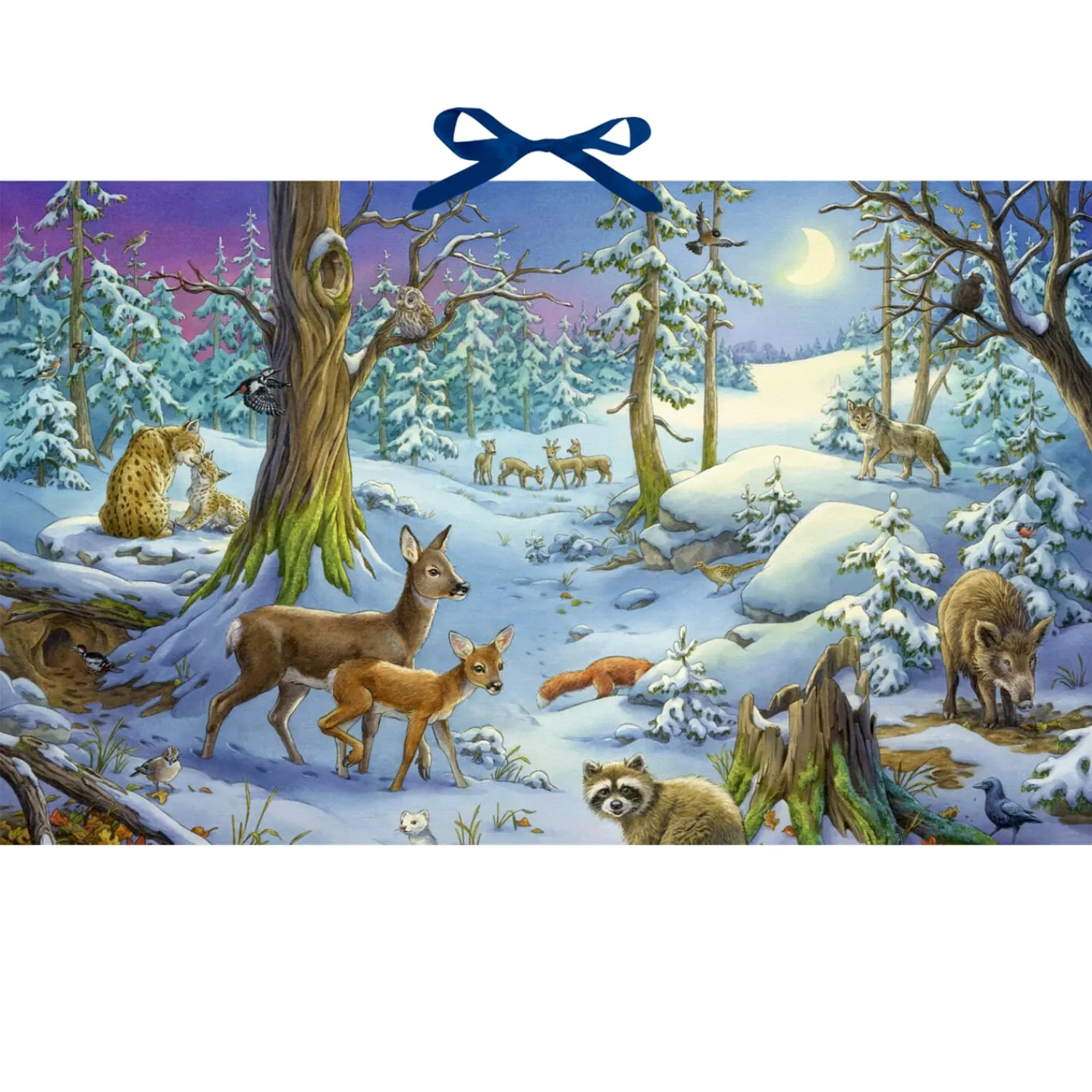 Adventsdeko & Kalender-Adventskalender "Tiere im Winterwald"