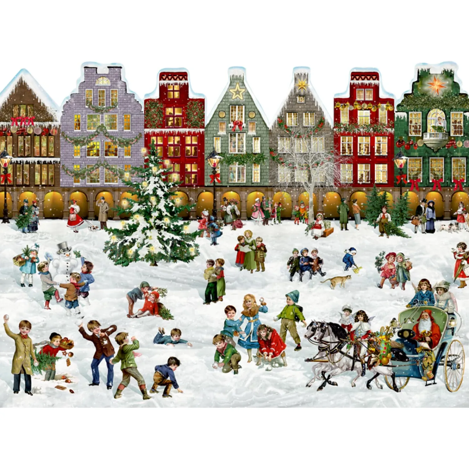 Adventsdeko & Kalender-Adventskalender "Weihnachtsstraße"