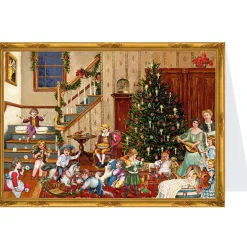 Adventsdeko & Kalender-Adventskalender-Karte "Weihnachtsabend"
