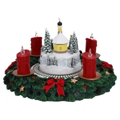 Spieluhr Weihnachten|Adventsdeko & Kalender-Adventskranz Winterdorf, Spieldose