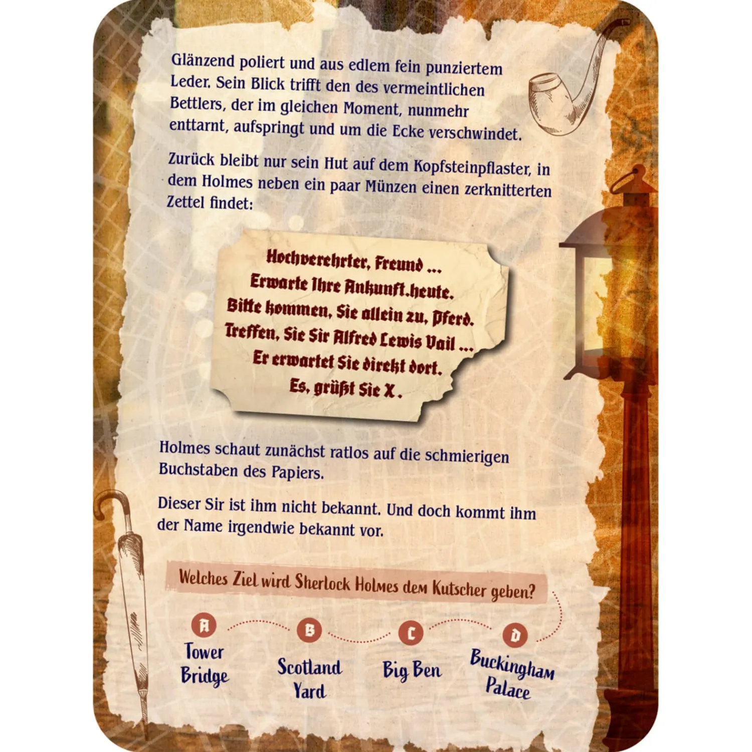 Spielzeug|Adventsdeko & Kalender-Advents-Rätselspiel "Sherlock Holmes"