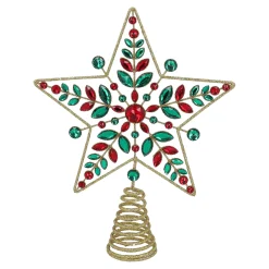 Christbaumspitzen-Baumspitze Funkelnder Stern, gold