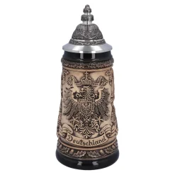 Deutschland Motive|Bierkrüge-Bierkrug mit Zinndeckel "Deutschland", natur, 0,5l