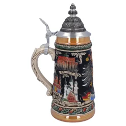 Bierkrüge|Deutschland Motive-Bierkrug mit Zinndeckel 