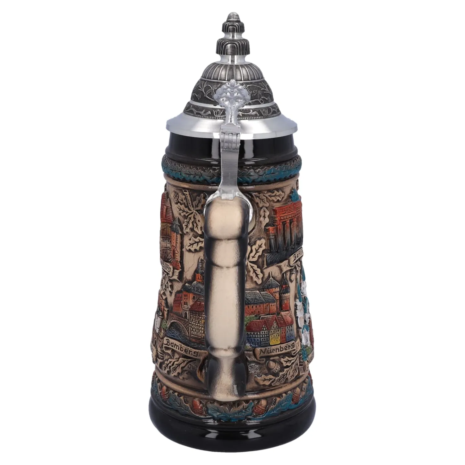 Bierkrüge|Deutschland Motive-Bierkrug mit Zinndeckel "Deutschland", bunt-natur, 0,5l