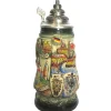 Bierkrüge-Bierkrug mit Zinndeckel "Deutsche Städte", 0,25l