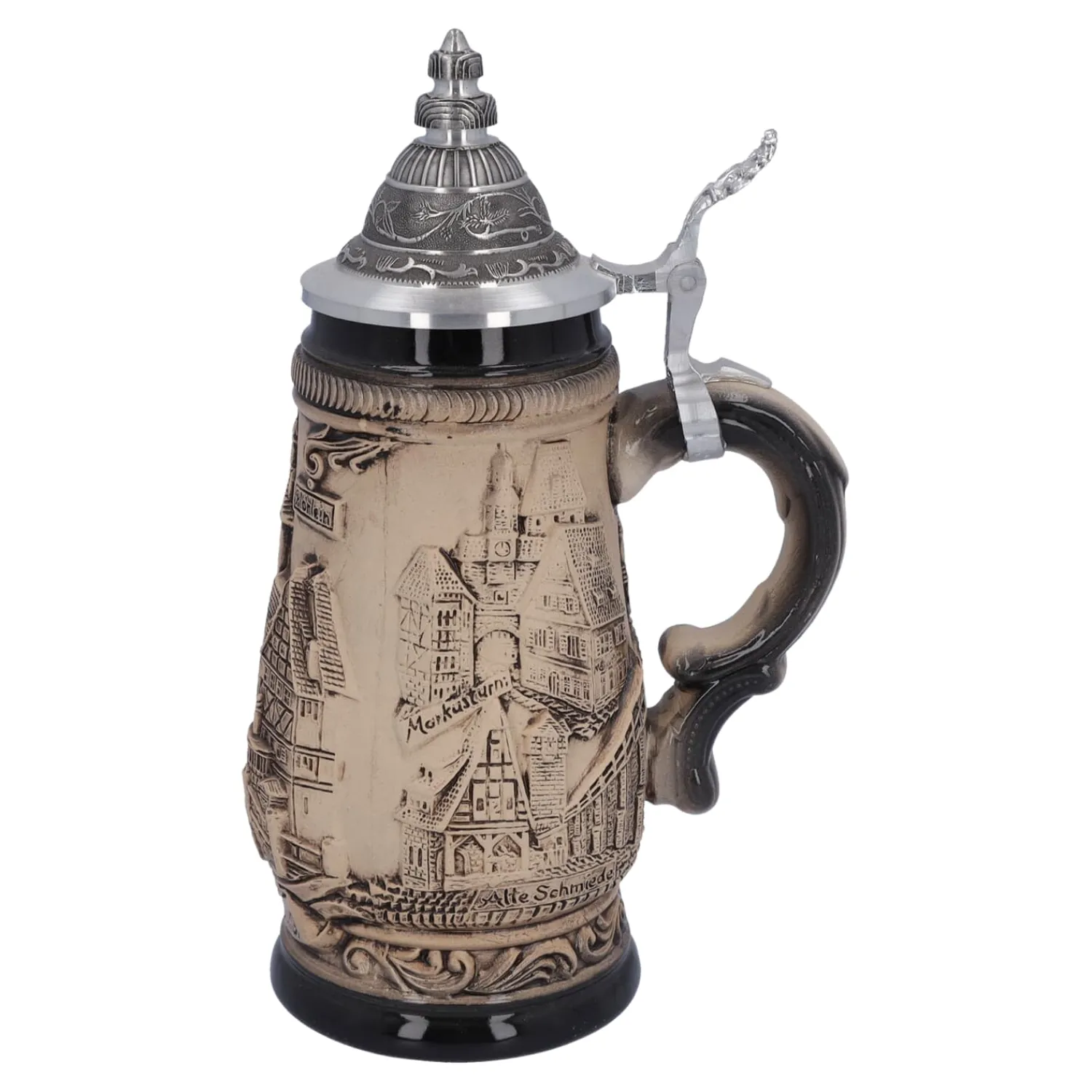 Bierkrüge|Rothenburg Motive-Bierkrug mit Zinndeckel "Rothenburg", 0,25 Liter