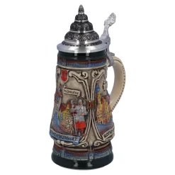 Bierkrüge|Rothenburg Motive-Bierkrug mit Zinndeckel "Rothenburg mit Ritter", 0,25l