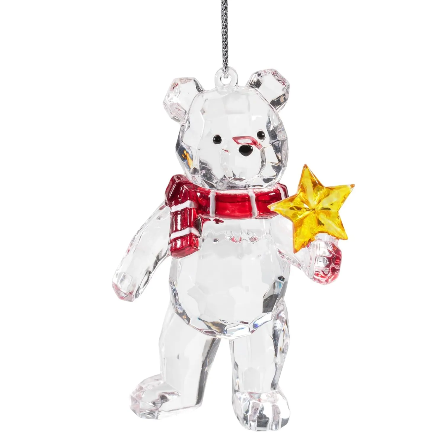 Weihnachtsbaumanhänger|Baumschmuck Aus Acrylglas-Bärchen mit rotem Schal, Acryl