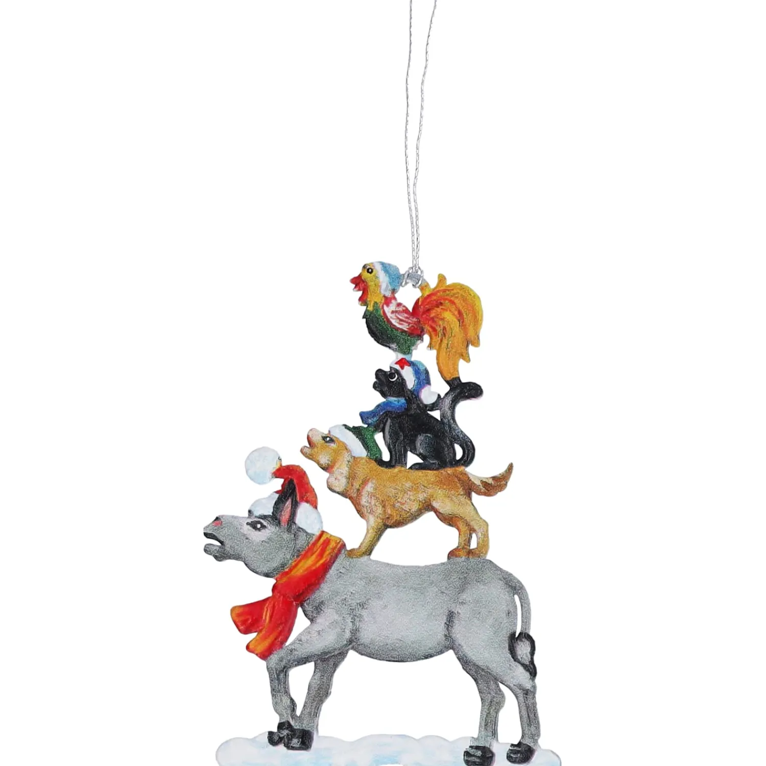 Käthes Original Baumschmuck Aus Zinn-Bremer Stadtmusikanten, Zinn-Baumbehang