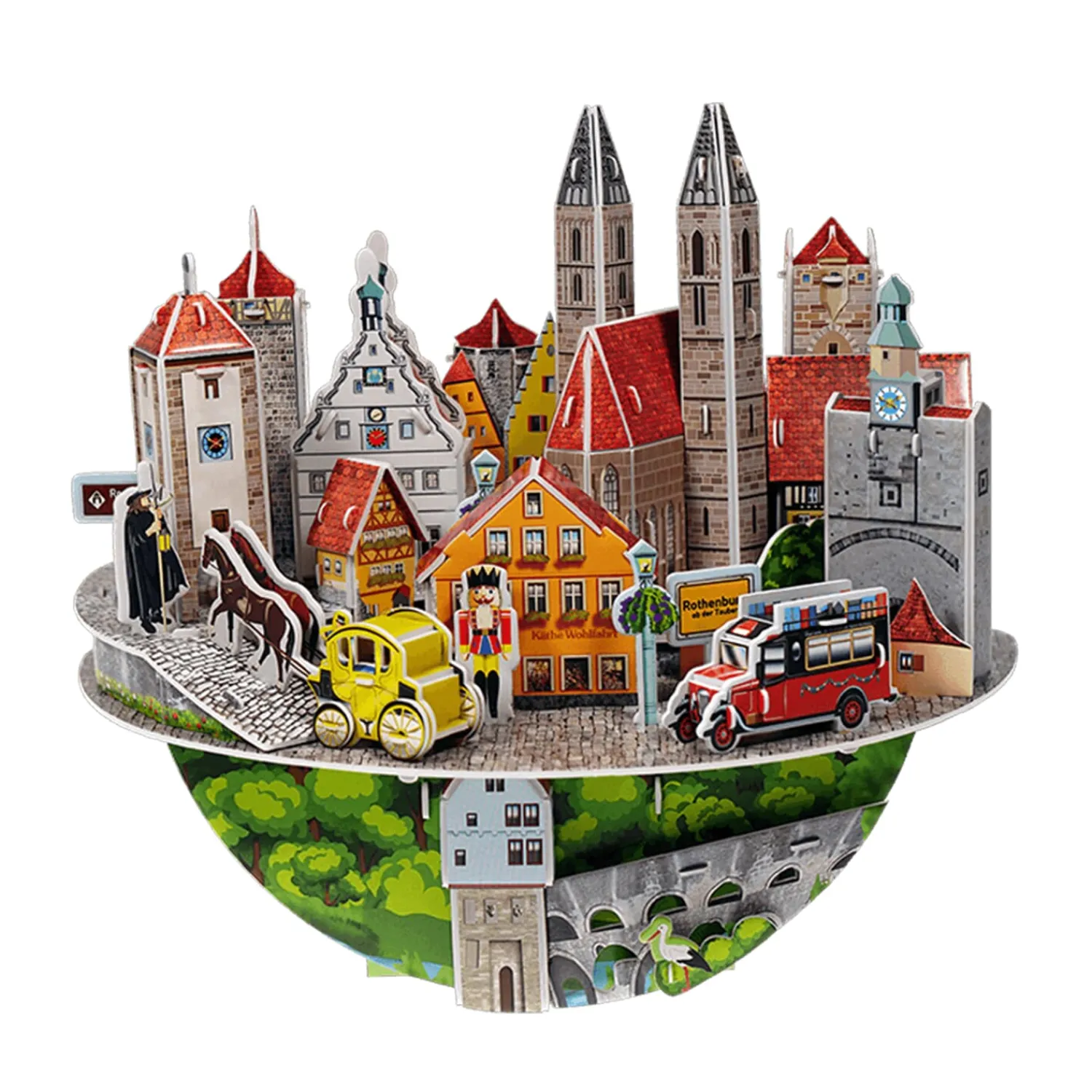 Spielzeug|Rothenburg Motive-3D Puzzle Rothenburg