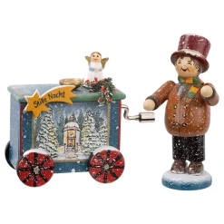 Käthes Original Käthes Original Figuren|Weihnachtsdeko Holz-Drehorgelspieler mit Musikwerk, Sonderedition "Stille Nacht"