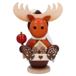 Christian ULBRICHT Räuchermänner-Elch als Lebkuchenverkäufer, Räuchermännchen