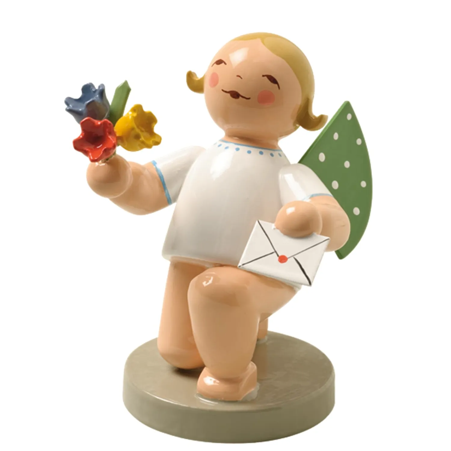 WENDT & KÜHN Wendt & Kühn Kollektion-Engel mit Brief und Blumen, knieend