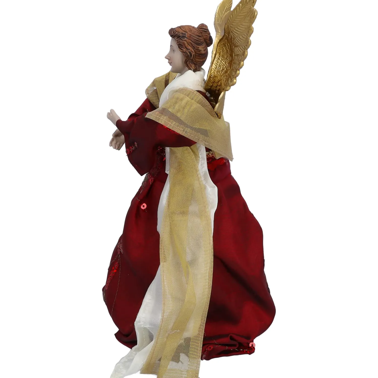 Standfiguren-Engel, rot/goldfarben, Standfigur