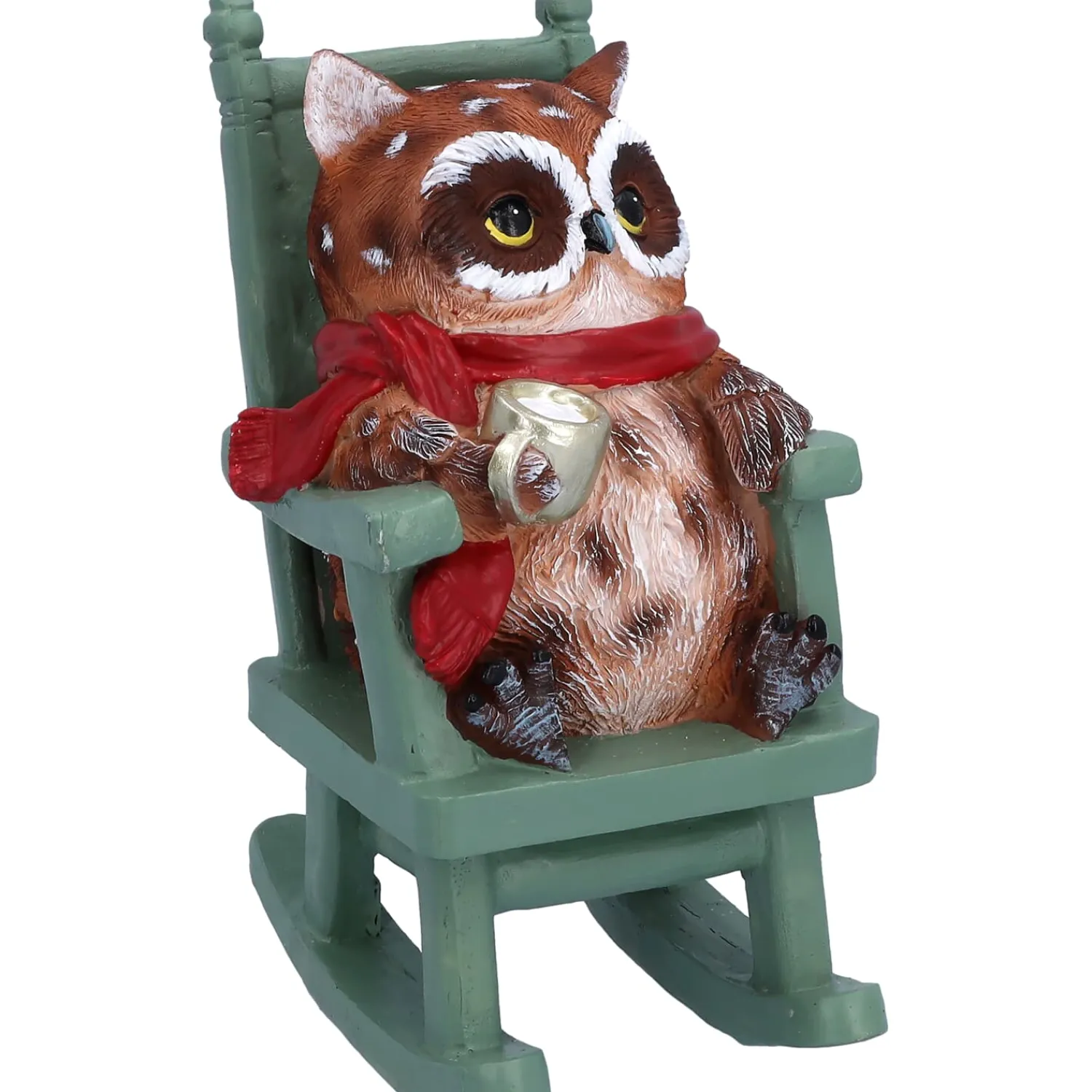 Standfiguren-Eule auf Schaukelstuhl, Standfigur