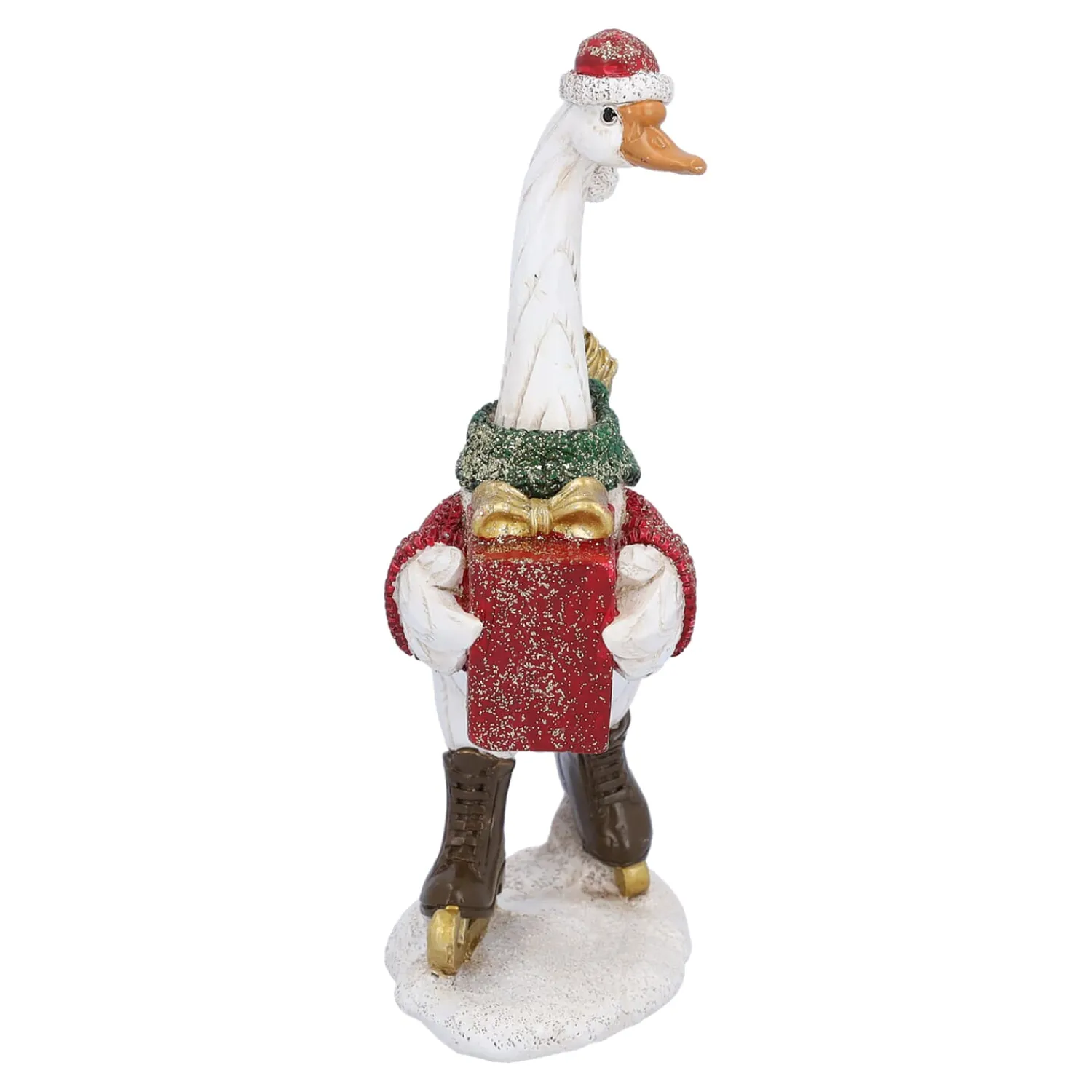 Standfiguren-Gans auf Schlittschuhen
