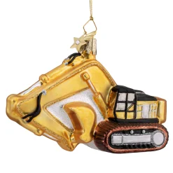 Poesie in Glas Weihnachtskugeln Aus Glas-Gelber Bagger