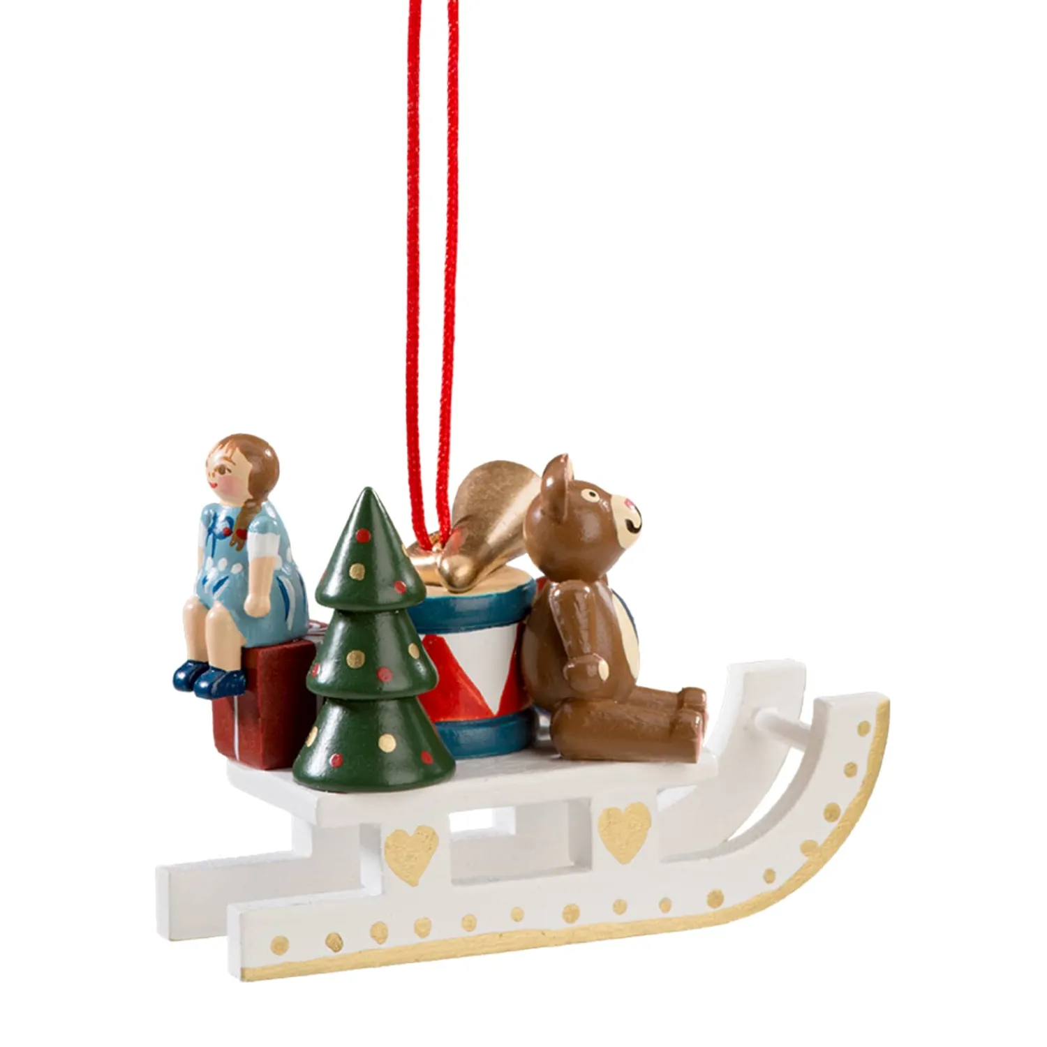 Käthes Original Christbaumschmuck Holz-Geschenkeschlitten