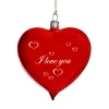 Weihnachtskugeln Aus Glas-Glasherz rot glänzend "I love you"