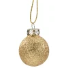 Weihnachtskugeln-Glaskugel gold mit Glitzer, 3cm