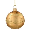 Weihnachtskugeln|Weihnachtskugeln Aus Glas-Glaskugel gold mit Noten, 6 cm