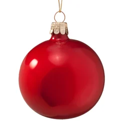 Weihnachtskugeln|Weihnachtskugeln Aus Glas-Glaskugel Opal rot, 7 cm