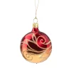 Weihnachtskugeln Aus Glas|Weihnachtskugeln-Glaskugel rot-gold mit goldener Verzierung, 6 cm