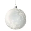 Weihnachtskugeln-Glaskugel weiß mit Schneeflocken, 12cm