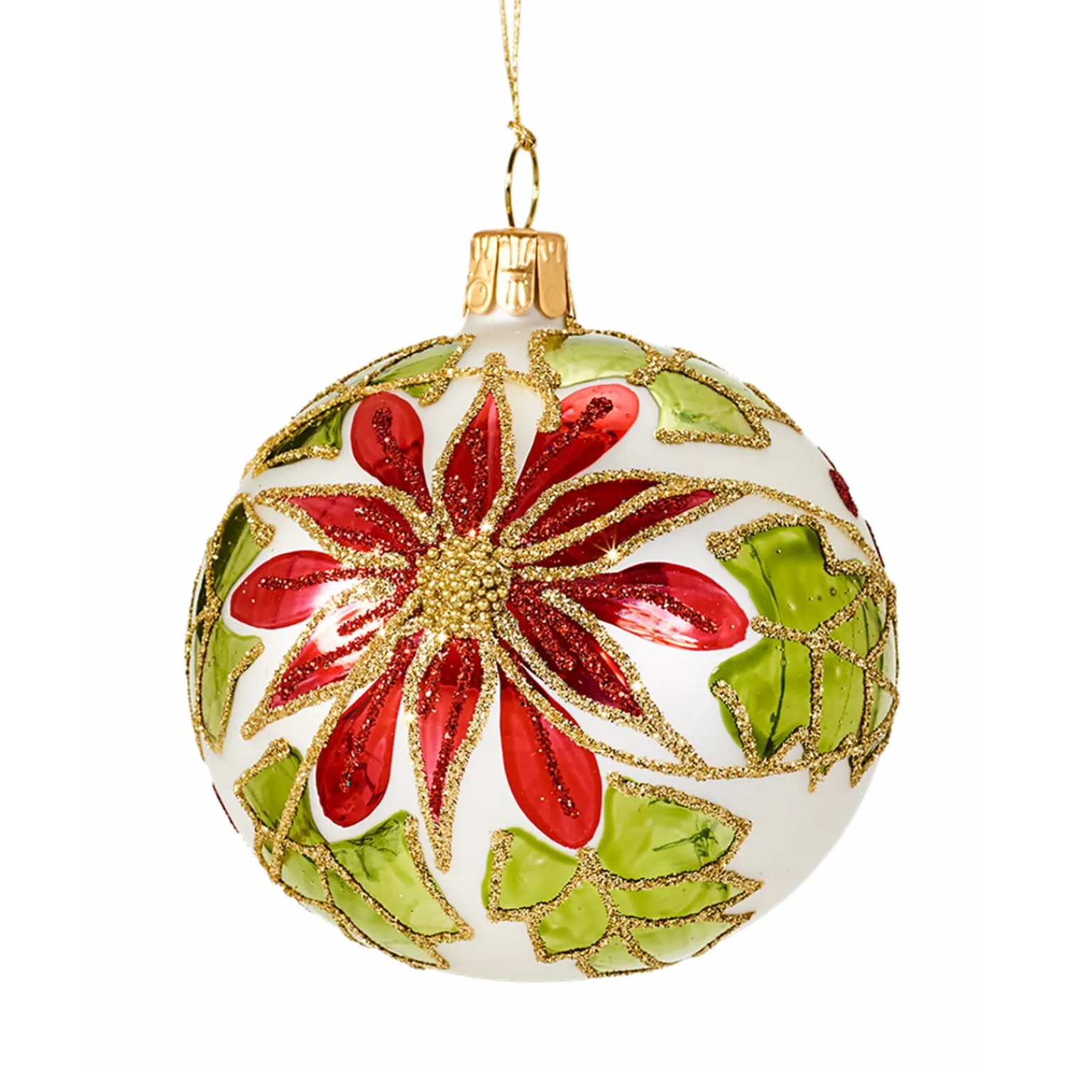 Weihnachtskugeln-Glaskugel Weihnachtsstern, 7 cm