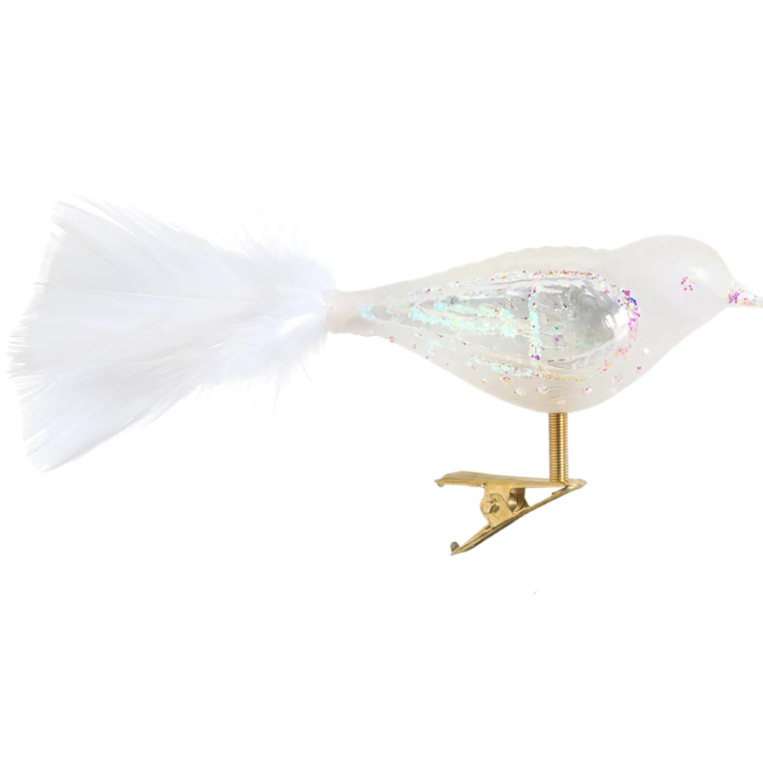 Poesie in Glas Weihnachtskugeln Aus Glas-Glasvogel, klar-silber