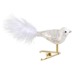 Poesie in Glas Weihnachtskugeln Aus Glas-Glasvogel, weiß