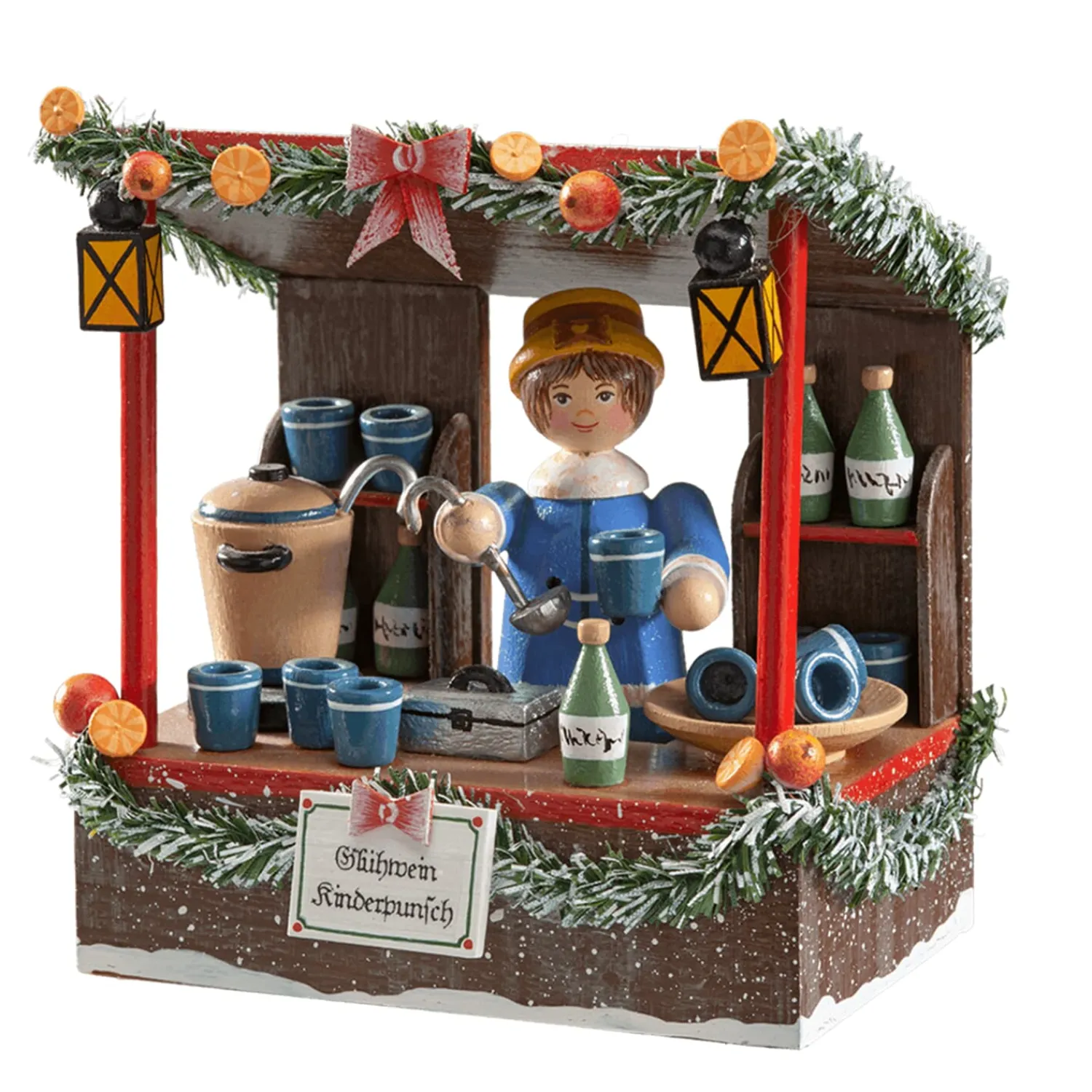 Käthes Original Käthes Original Figuren|Weihnachtsdeko Holz-Glühweinstand mit Händler