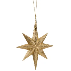 Baumschmuck Aus Kunststoff-Goldener Glimmer-Stern