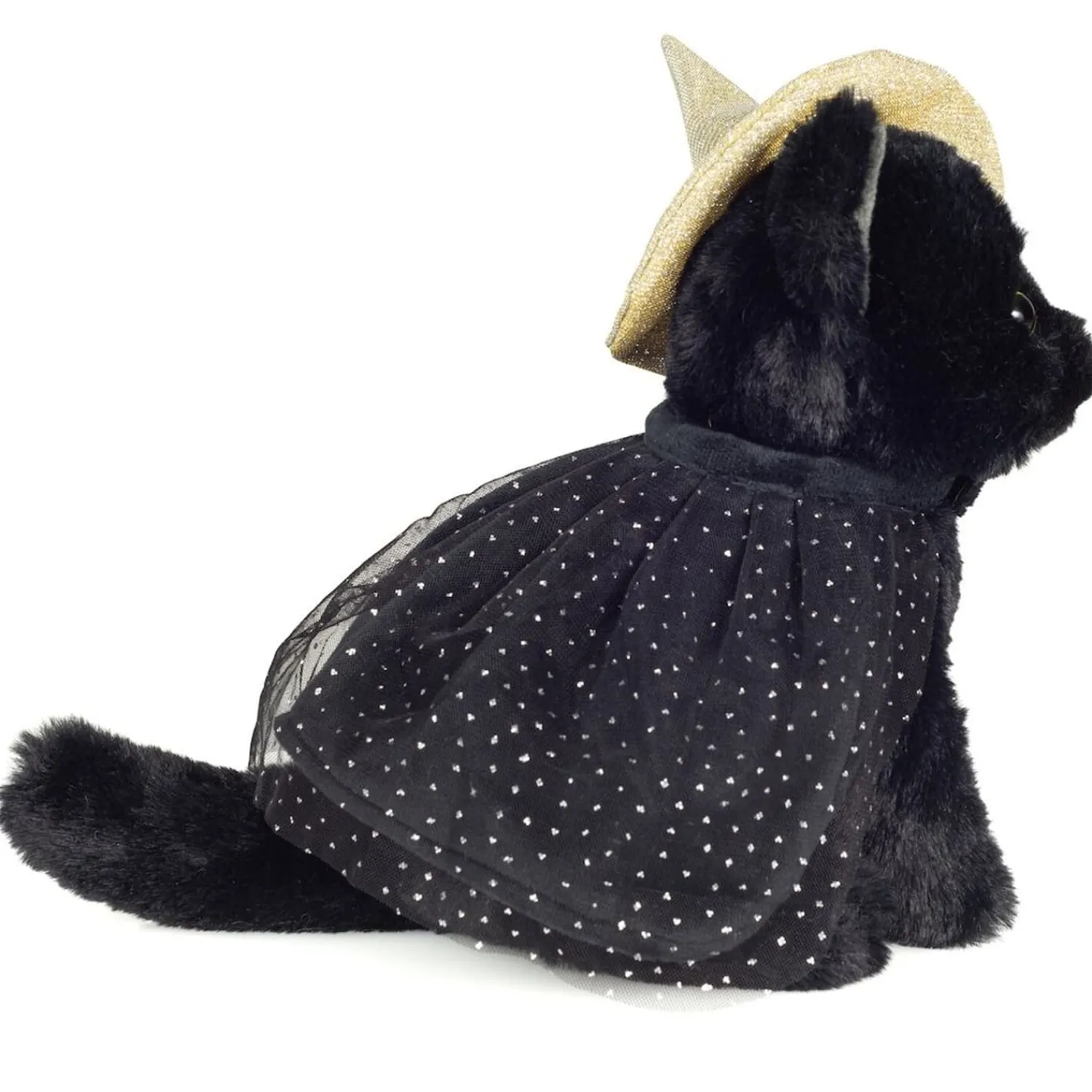 Hermann Teddy Plüschtiere-Halloween-Katze mit Hut, Plüschfigur