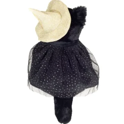 Hermann Teddy Plüschtiere-Halloween-Katze mit Hut, Plüschfigur