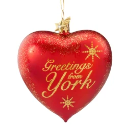 Poesie in Glas Weihnachtskugeln Aus Glas-Herz "Greetings from York"