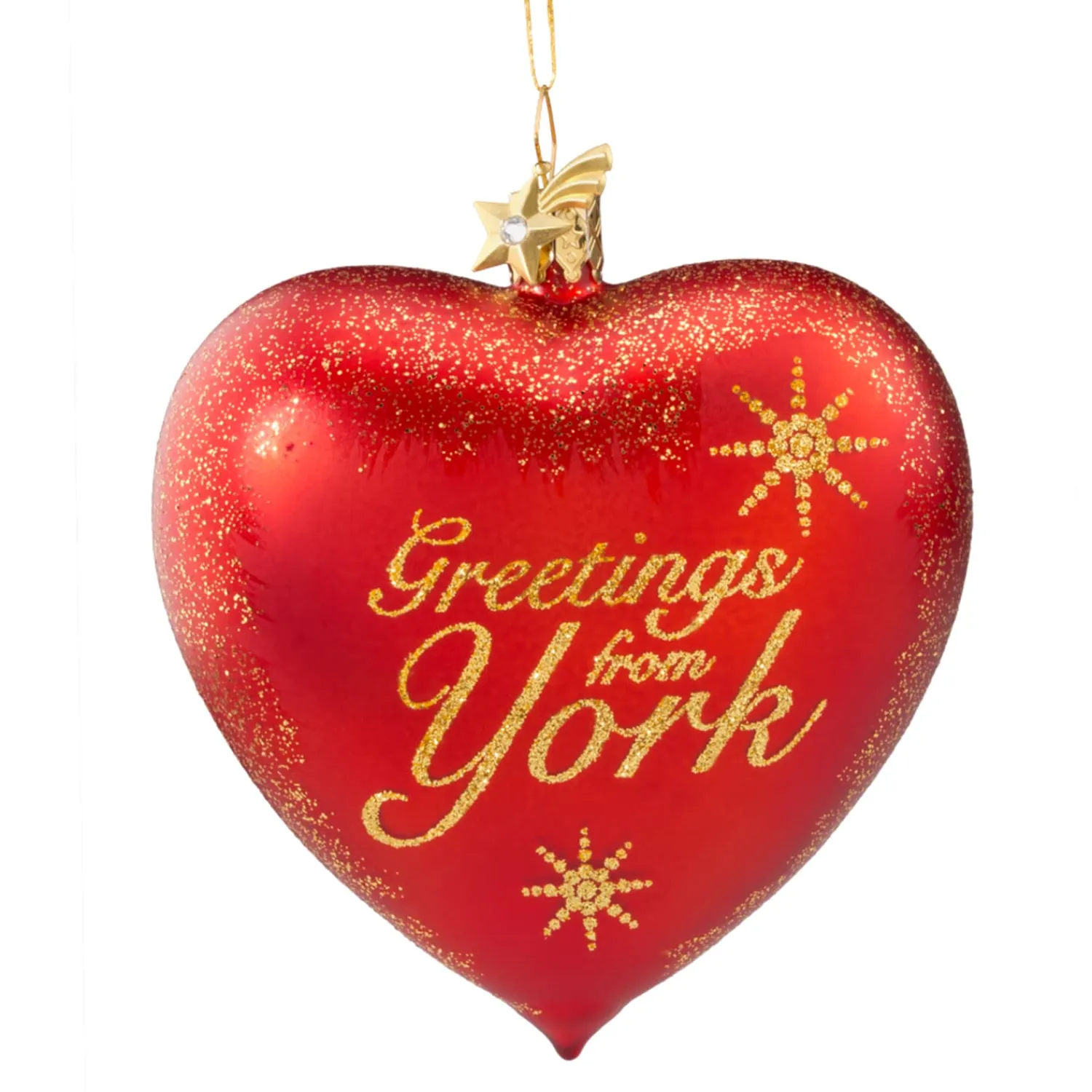 Poesie in Glas Weihnachtskugeln Aus Glas-Herz "Greetings from York"