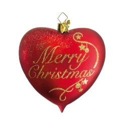 Poesie in Glas Weihnachtskugeln Aus Glas-Herz "Merry Christmas"