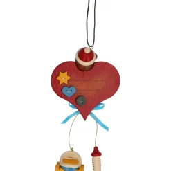 Käthes Original Christbaumschmuck Holz-Herz mit Kuschelbär