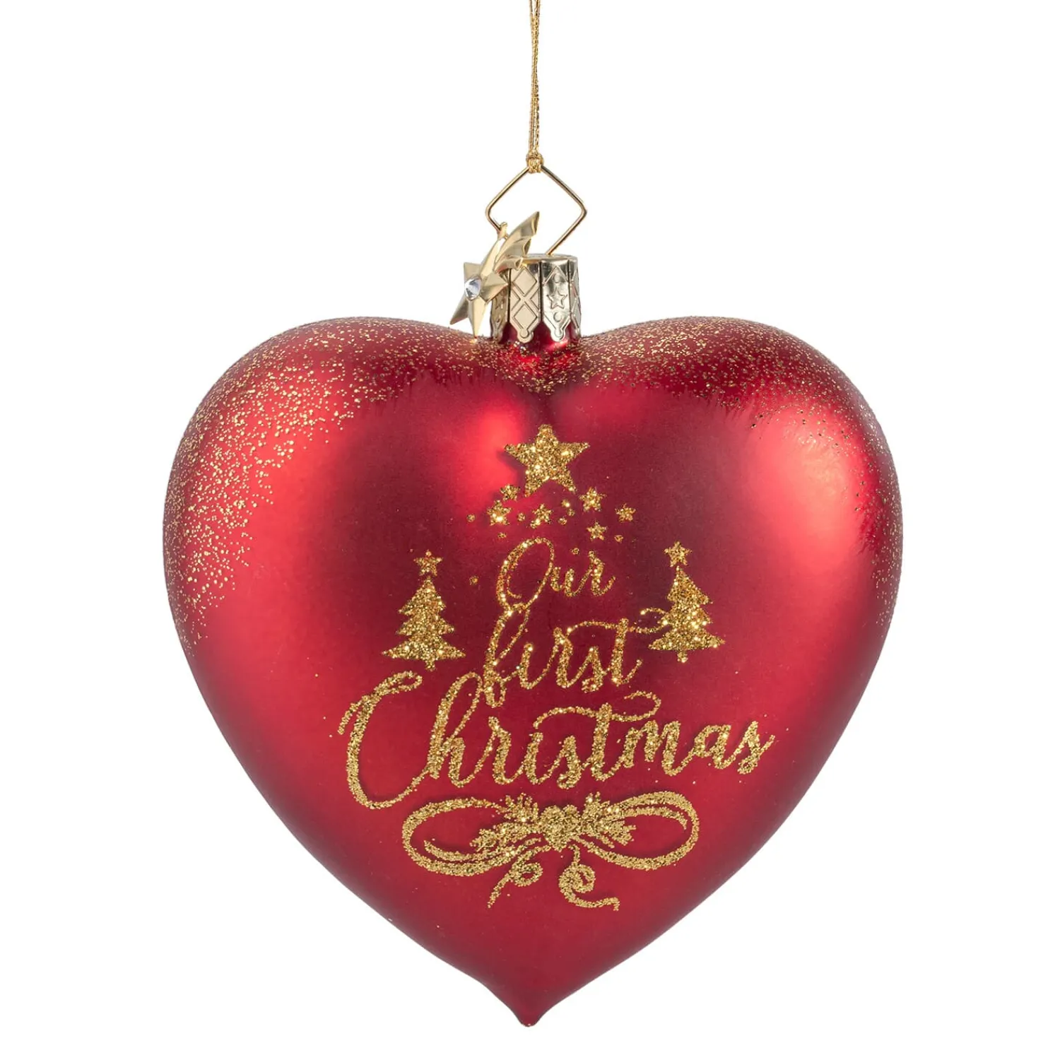 Poesie in Glas Weihnachtskugeln Aus Glas-Herz "Our first Christmas", Glas-Baumbehang