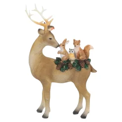 Standfiguren-Hirsch mit Waldtieren