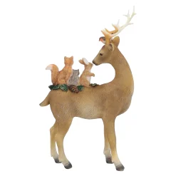Standfiguren-Hirsch mit Waldtieren