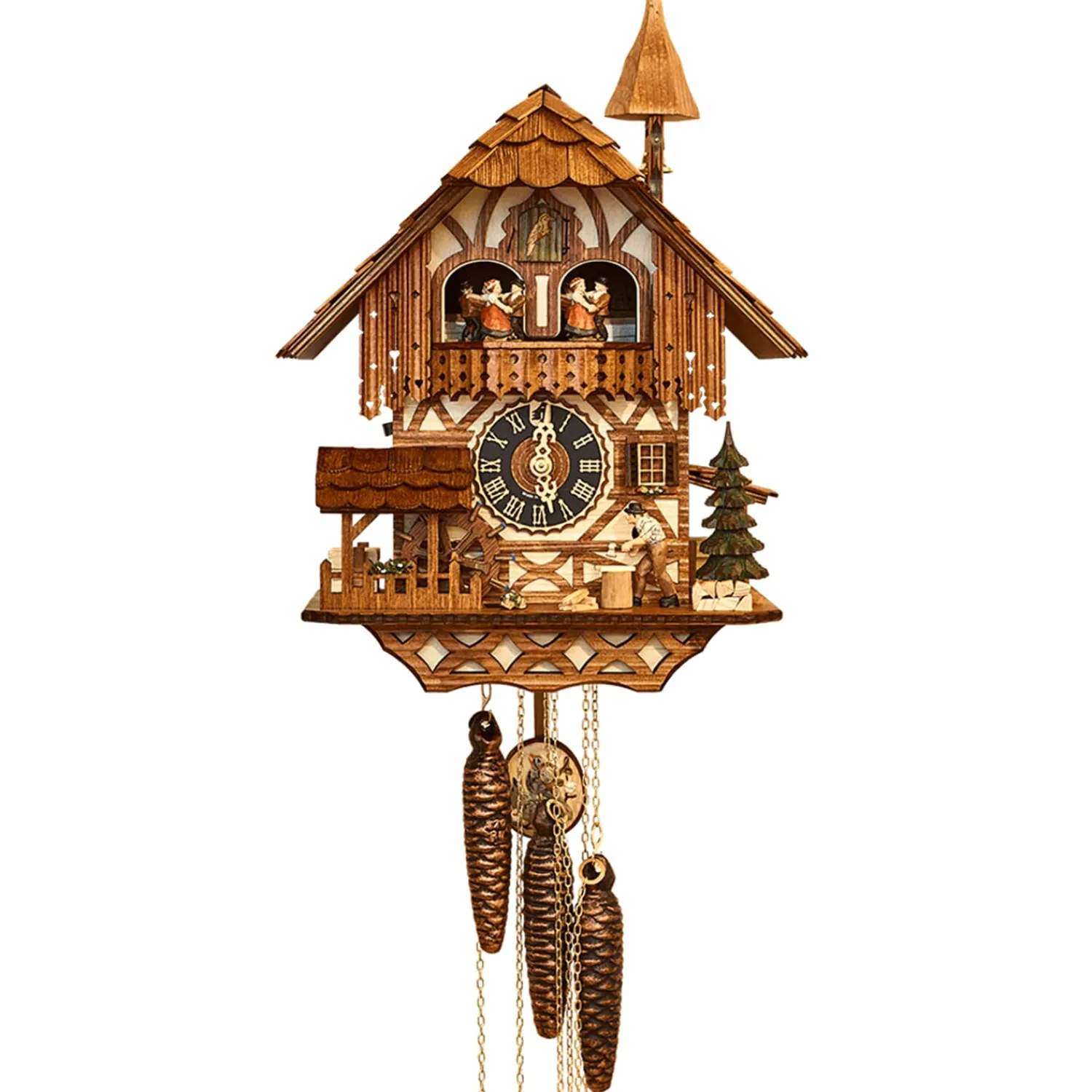 Hönes Uhren Kuckucksuhren|Weihnachtsdeko Holz-Holzhacker Kuckucksuhr