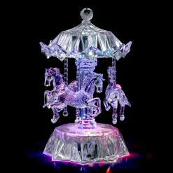 Spieluhr Weihnachten-Karussell mit Musikwerk und Beleuchtung