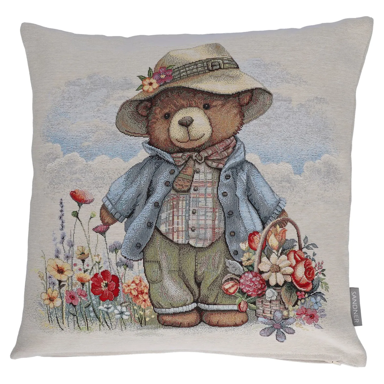 Sandner Wohndeko-Kissenhülle "Blumenteddy Milan"