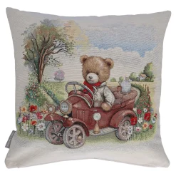 Sandner Wohndeko-Kissenhülle "Teddy Finn auf Frühlingsreise"