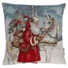 Sandner Wohndeko-Kissenhülle "Weihnachtsmann mit Pferd"