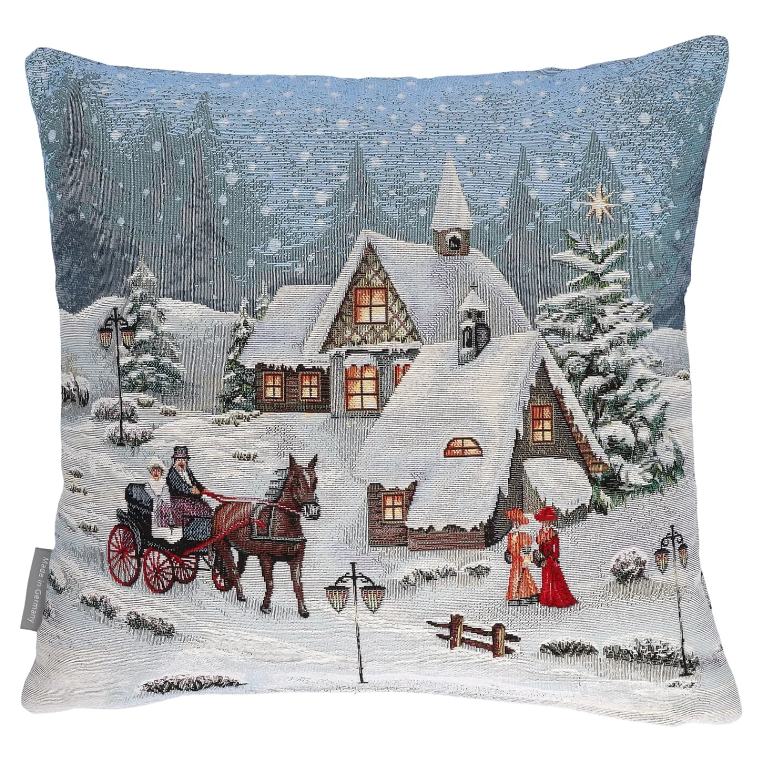 Sandner Wohndeko-Kissenhülle "winterliche Kutschfahrt"