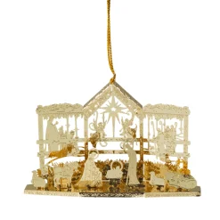 Krippen Und Krippenfiguren-Krippenszene, goldfarben